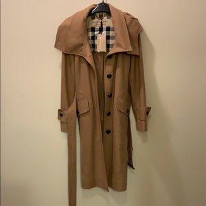 NEW Burberry clayBrooke wool pea coat trench